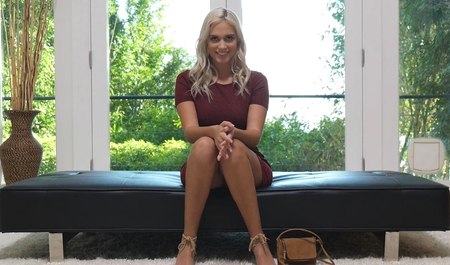 Межрасовый секс блондинки с негром на домашнем кастинге