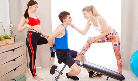 Фитнес это хорошо, а групповое русское порно на нем - еще лучше...